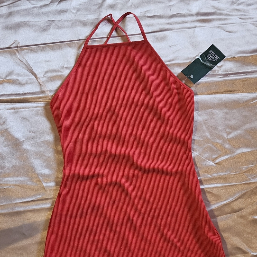 Wild Fable Red Ribbed Romper - Picture 2 of 6